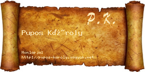 Pupos Károly névjegykártya